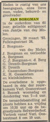 jan borgman in 1965.